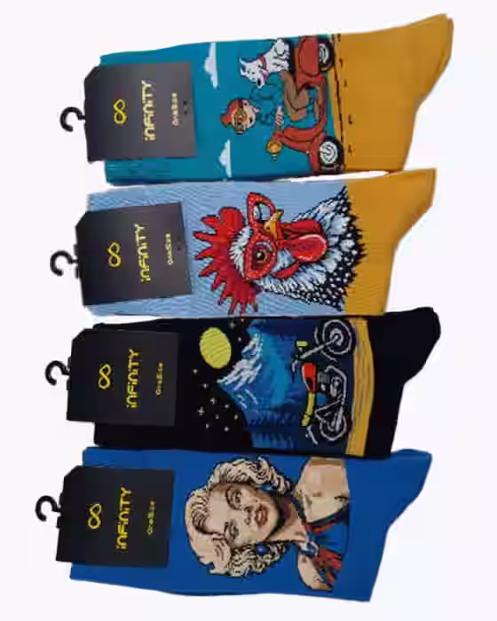 جوراب کلاسیک مردانه طرح کاراکترهای انیمیشنی INFINITY